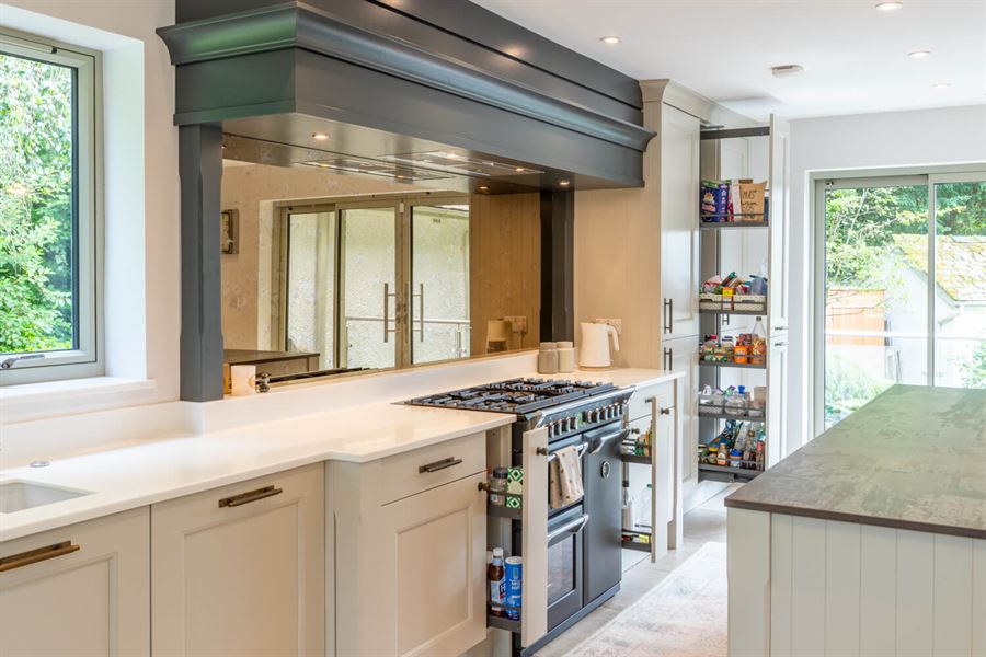 Kitchen with pull out larder