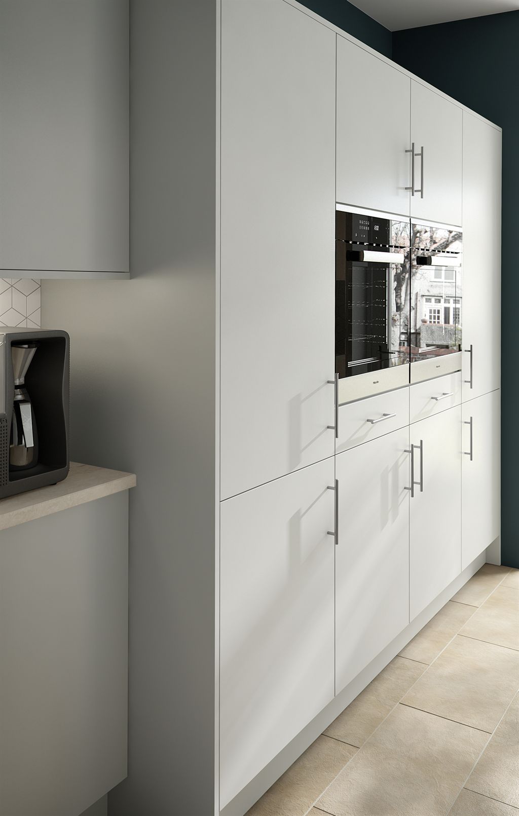 Rigid Plain Colour MFC Light Grey Kitchen