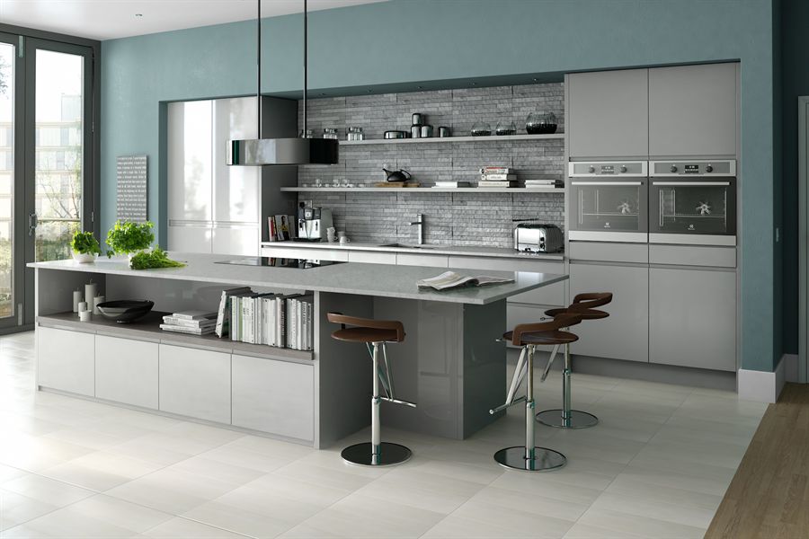 In-Line Gloss Grey Kitchen