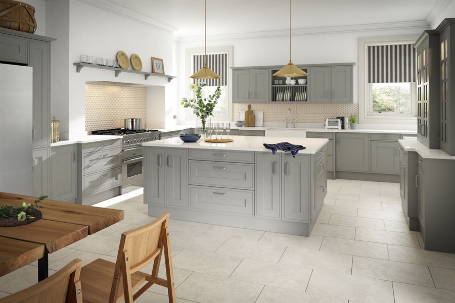 Edwardian Painted Light Grey Kitchen