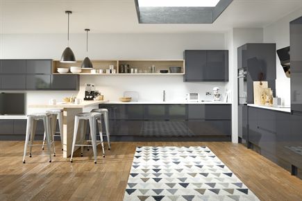 In-Line Gloss Anthracite Kitchen
