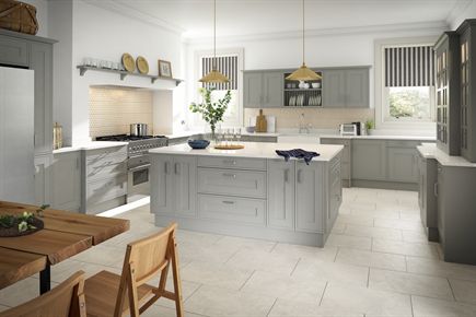 Edwardian Painted Light Grey Kitchen