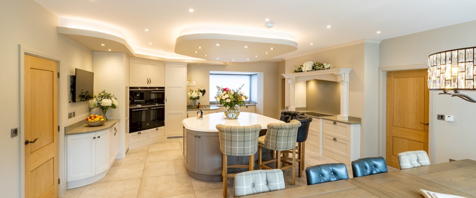 Traditional kitchen with bespoke island and built in appliances